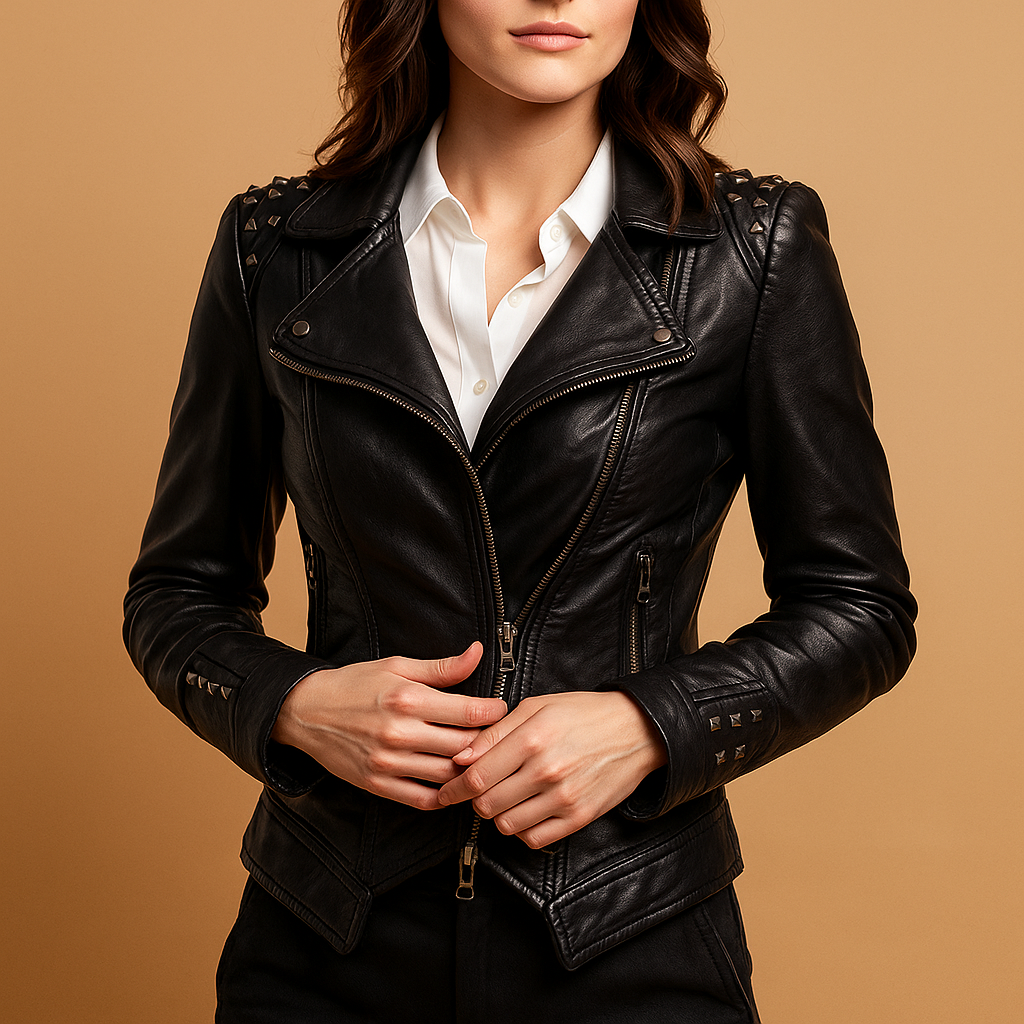 Slim-fit faux leather jacket for women | Donna