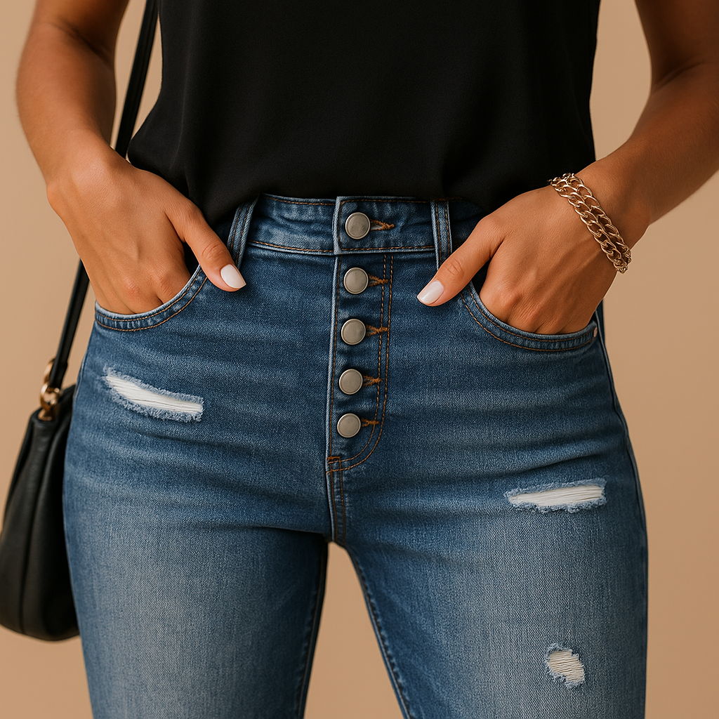 Slim fit ripped jeans for women | Hailey