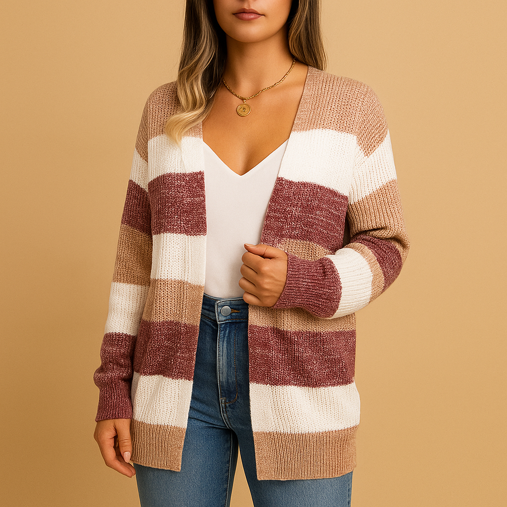 Slim plaid lantern sleeve cardigan for women | Cadence