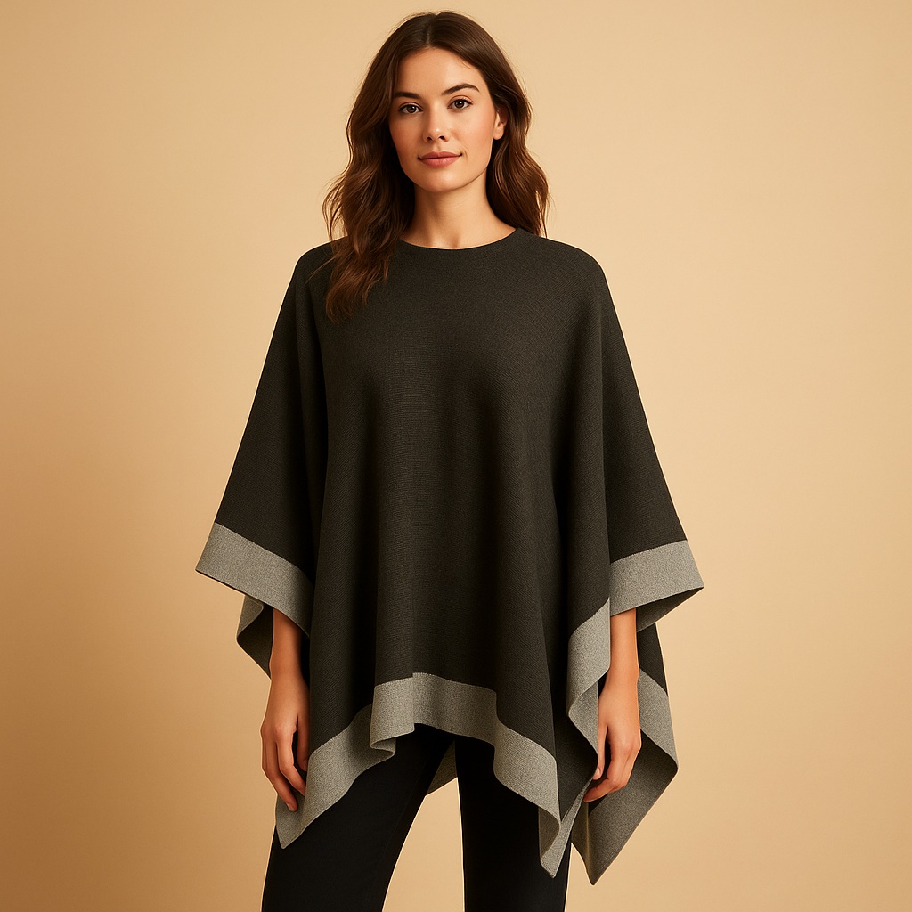 Soft cashmere-style poncho for women | Aristea