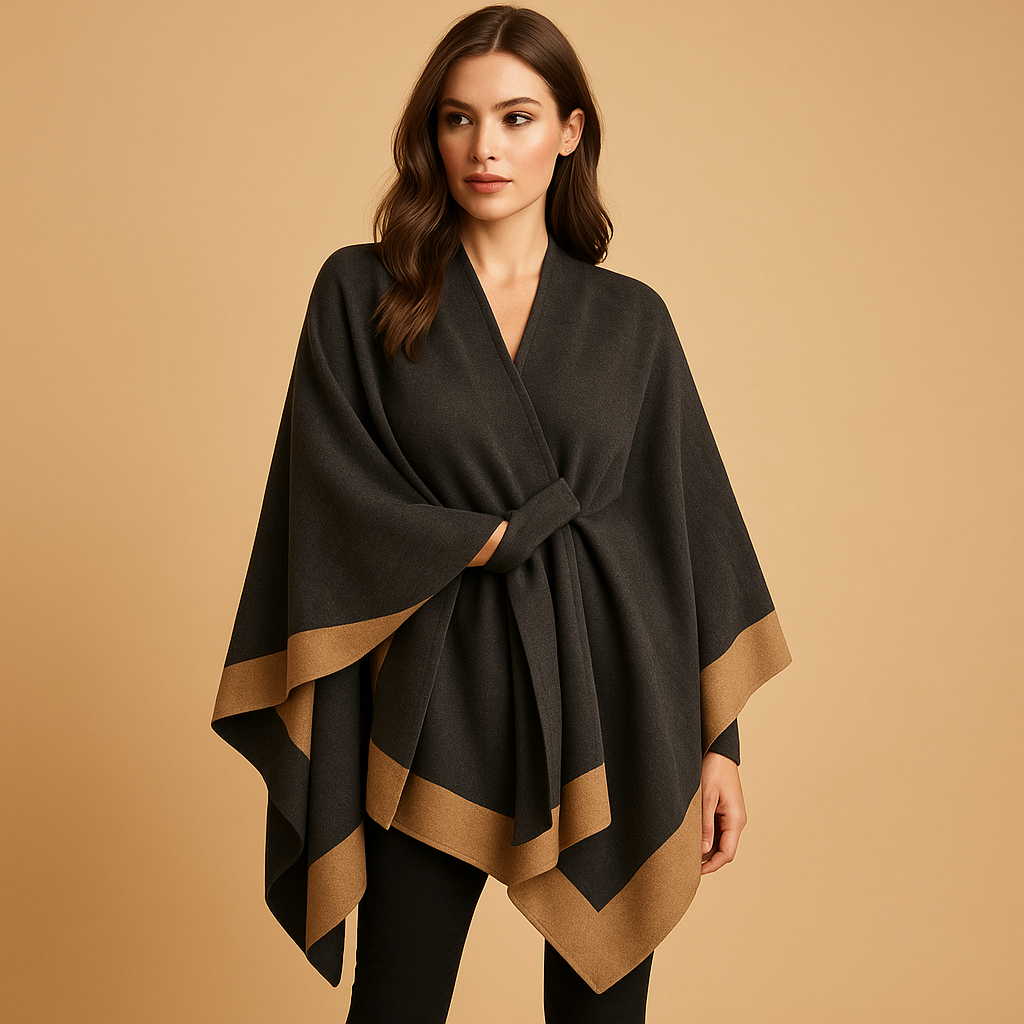 Soft cashmere-style poncho for women | Aristea