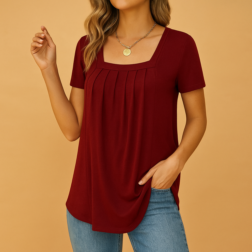 Square neck elegant blouse for women | Isabelle