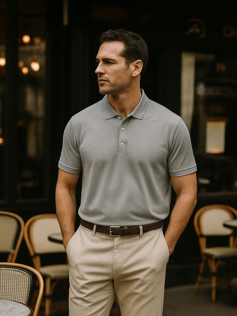 Steel Grey Polo for Men