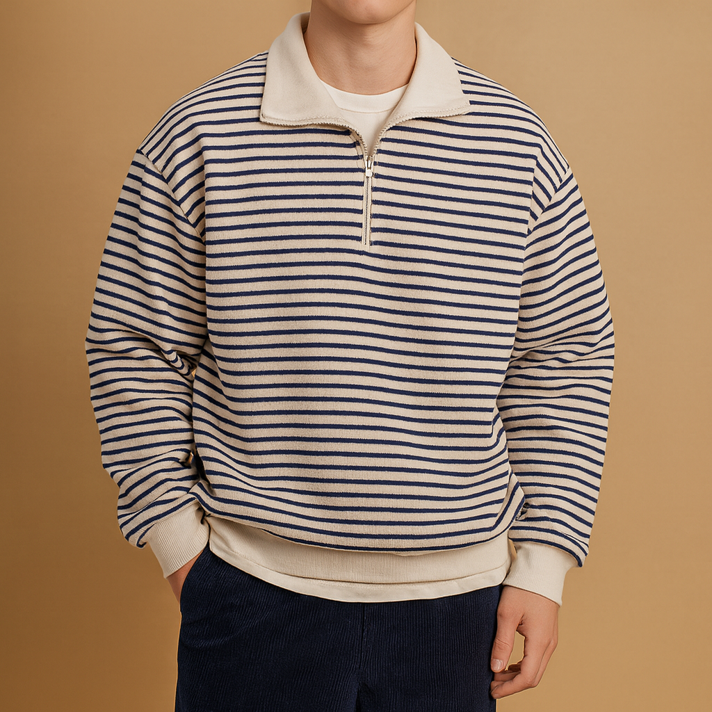 Striped half zip pullover for men | Elliot