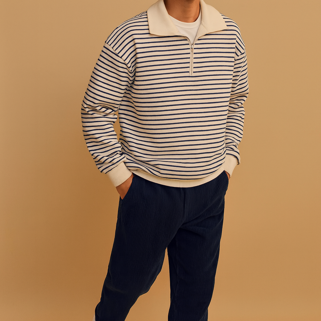 Striped half zip pullover for men | Elliot