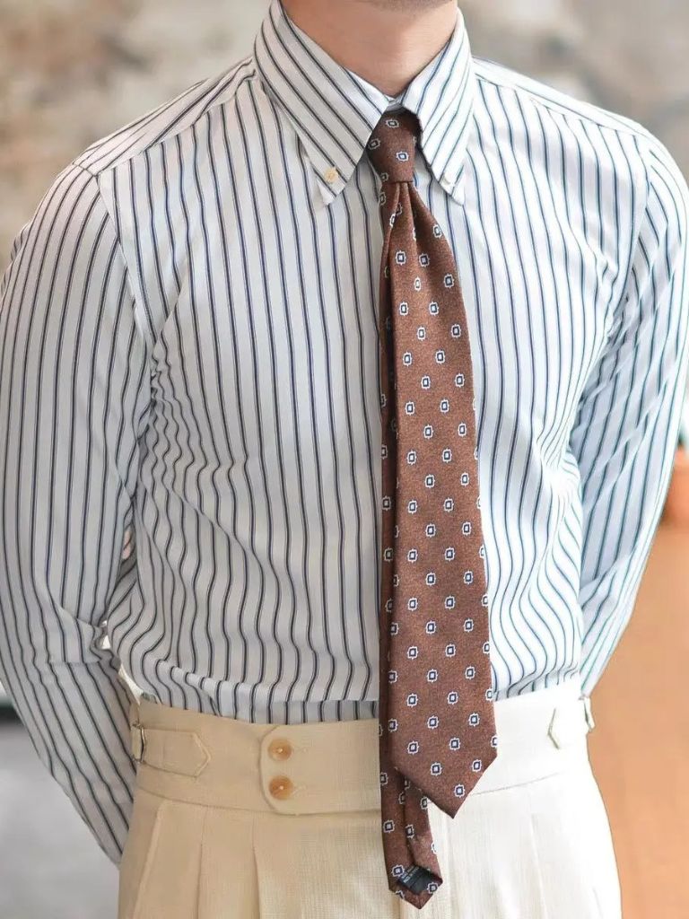 Striped Retro Shirt (Navy) for Men