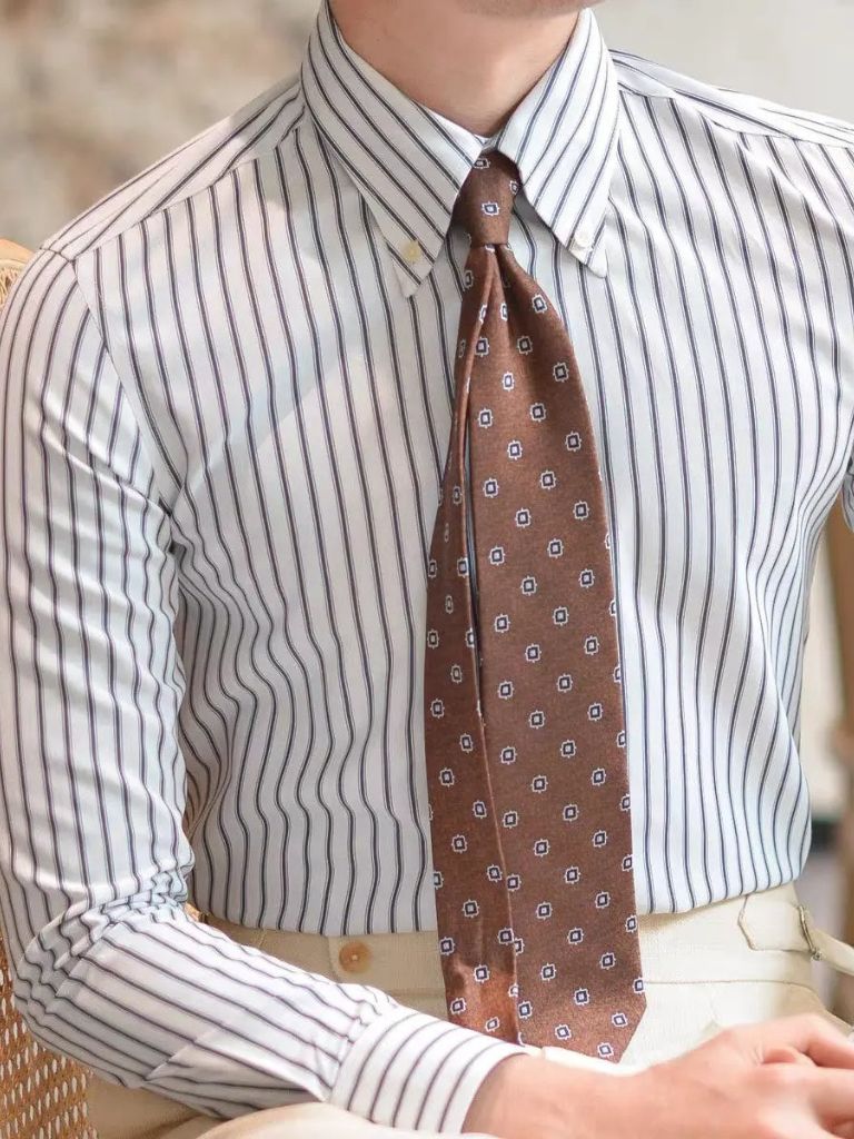 Striped Retro Shirt (Navy) for Men