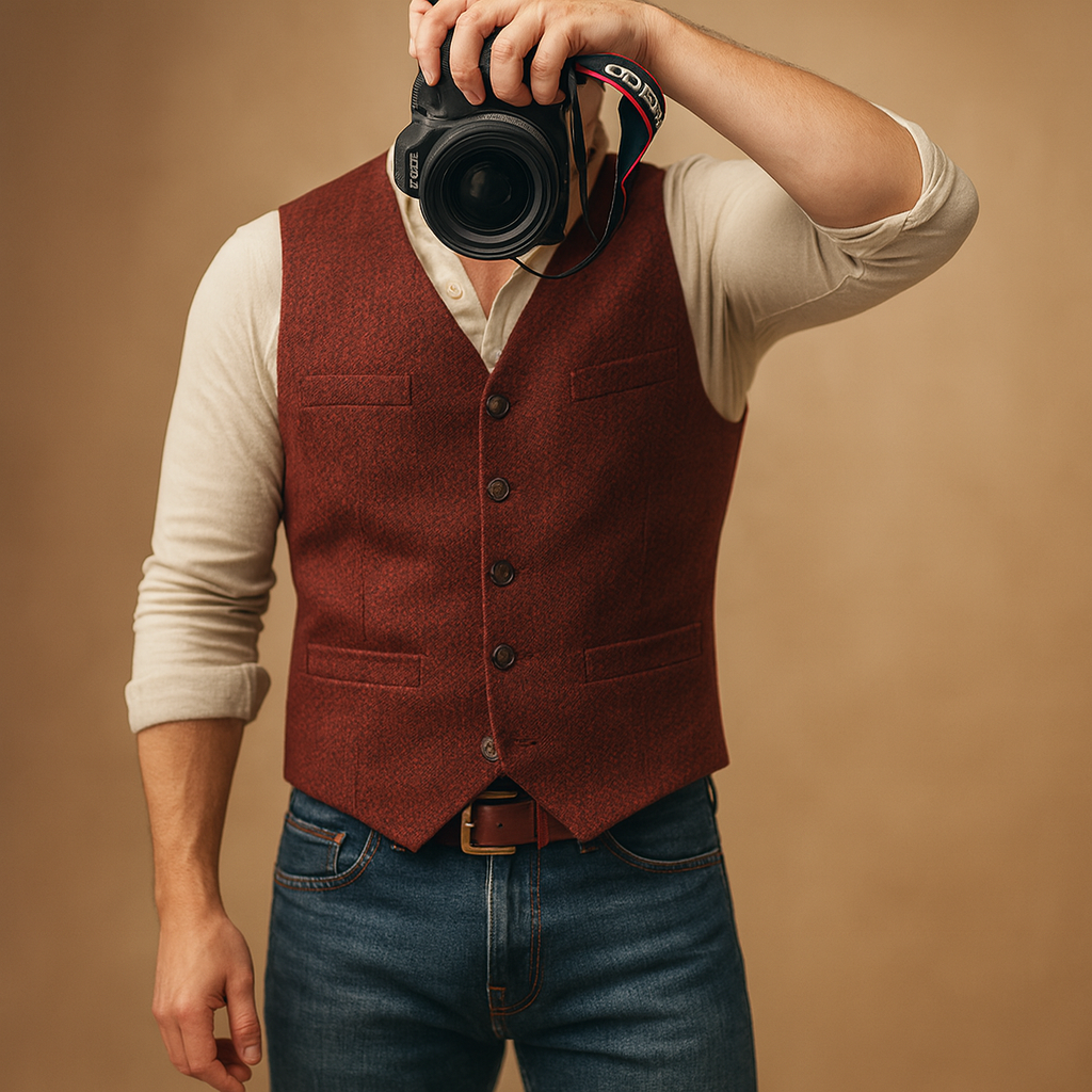 Stylish men’s waistcoat with buttons | Nathan