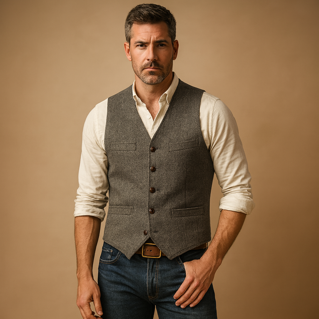 Stylish men’s waistcoat with buttons | Nathan