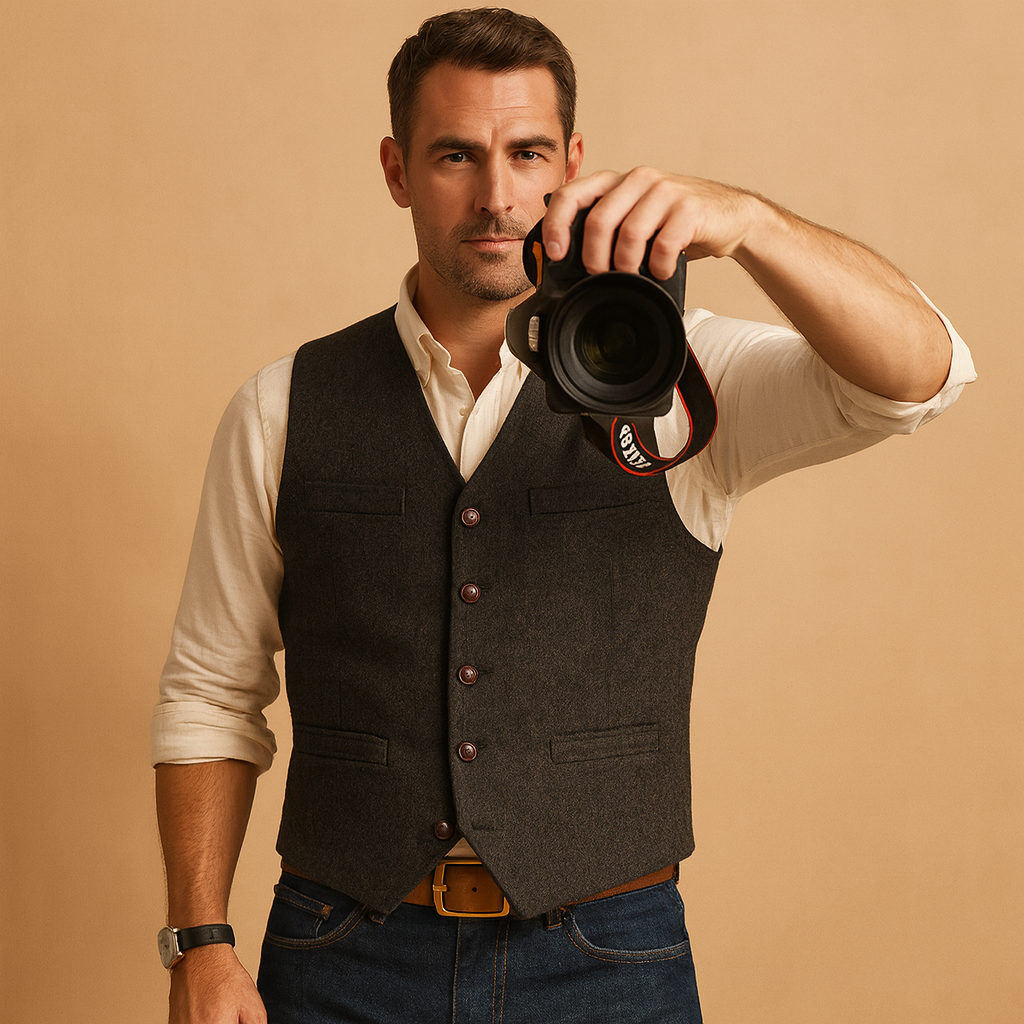 Stylish men’s waistcoat with buttons | Nathan