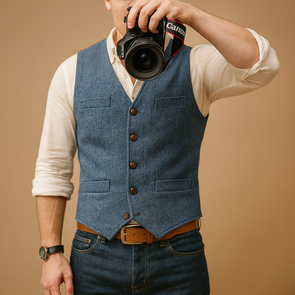 Stylish men’s waistcoat with buttons | Nathan