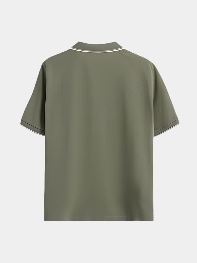 Timeless Black V-Neck Polo for Men