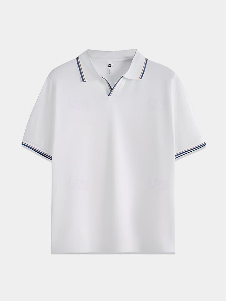 Timeless Black V-Neck Polo for Men