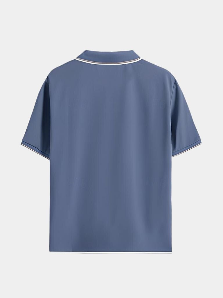 Timeless Black V-Neck Polo for Men