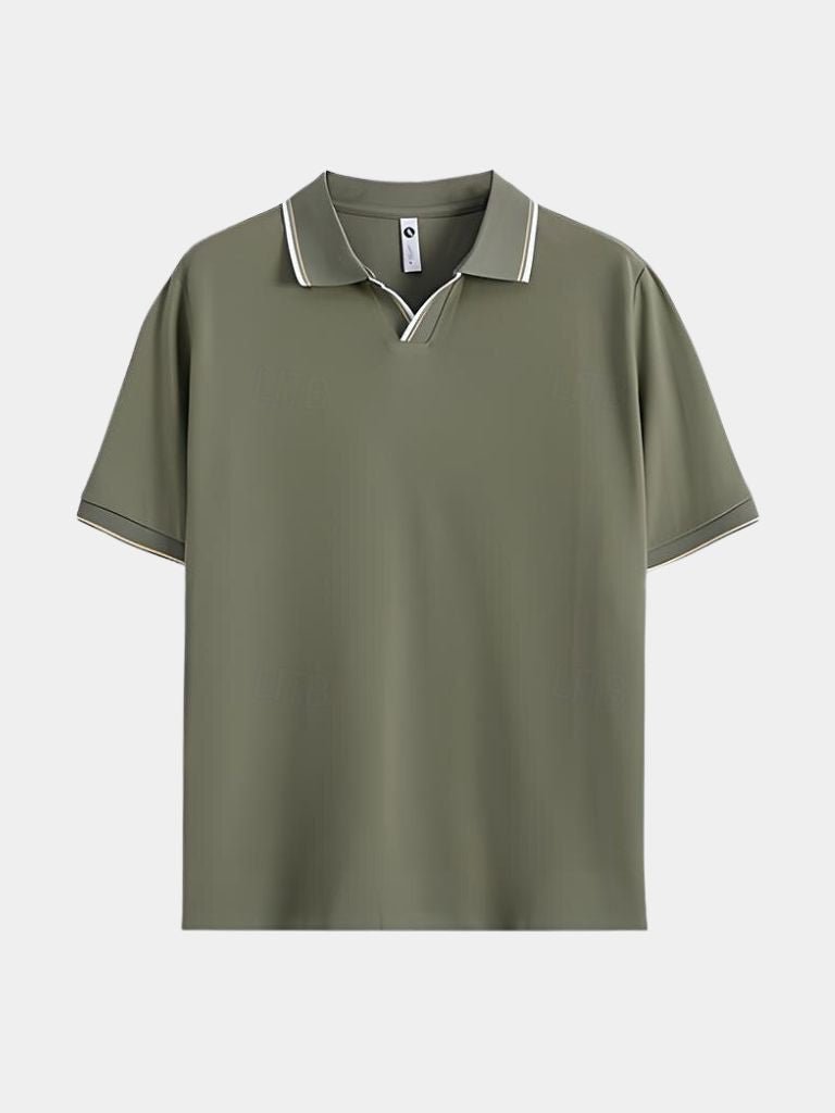 Timeless Black V-Neck Polo for Men