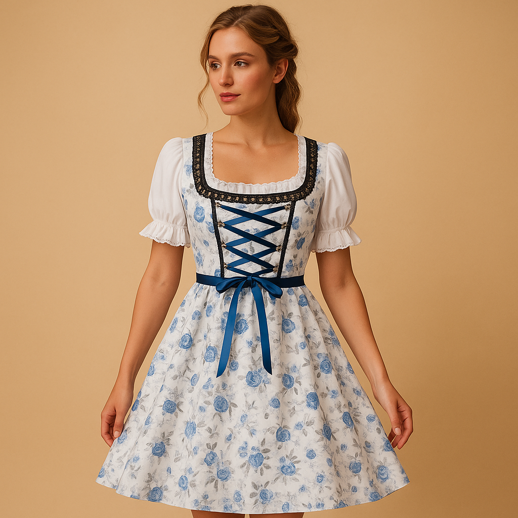 Traditional dirndl dress with lace apron for women | Clara