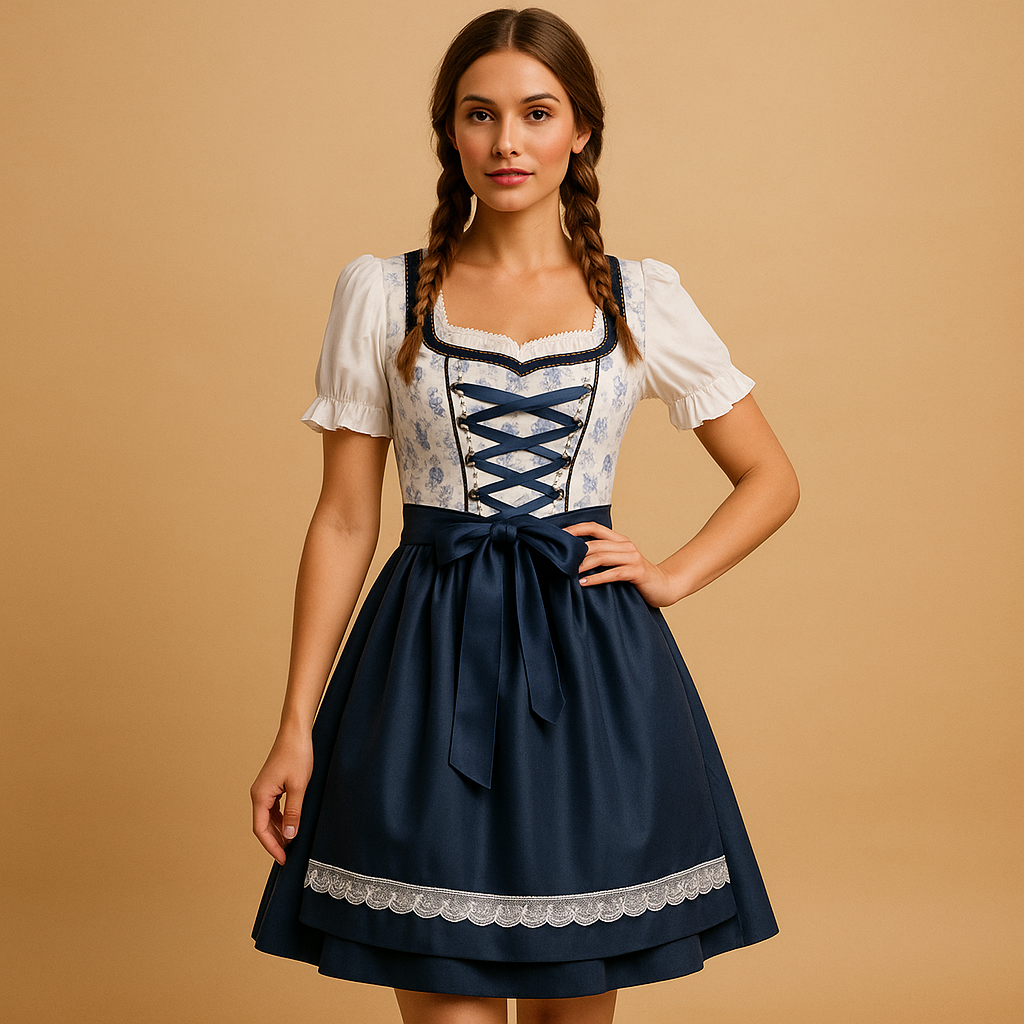 Traditional dirndl dress with lace apron for women | Clara