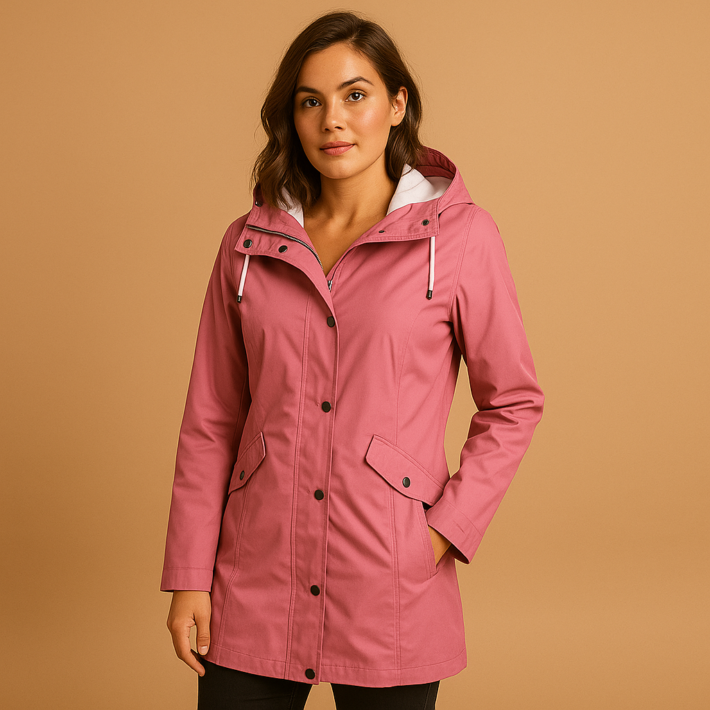 Transparent waterproof mackintosh with hood for women | Sapphire