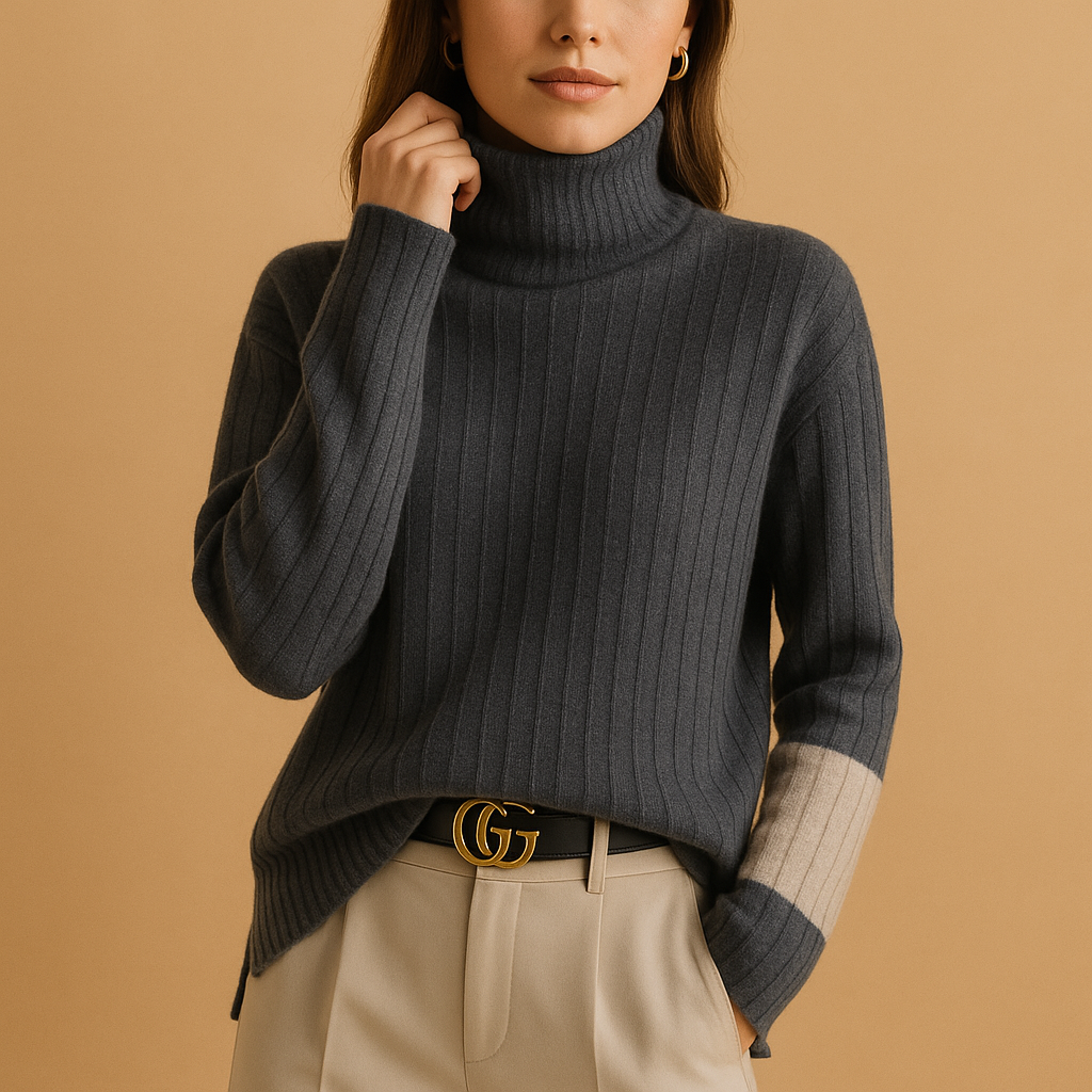 Turtleneck knit sweater for women | Eliza
