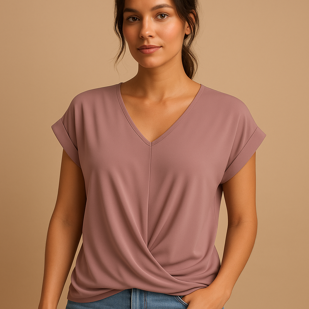V-neck blouse with classic fit for women | Grace