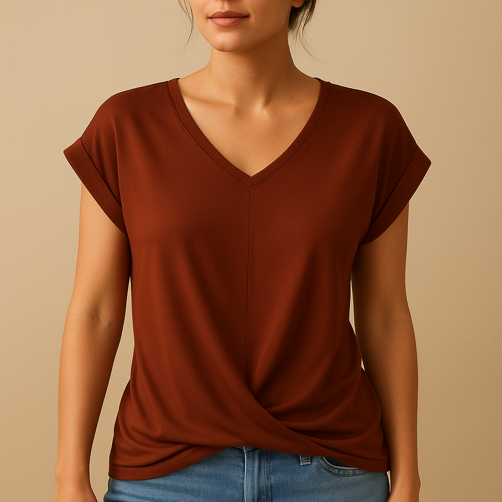 V-neck blouse with classic fit for women | Grace