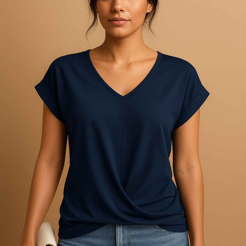V-neck blouse with classic fit for women | Grace
