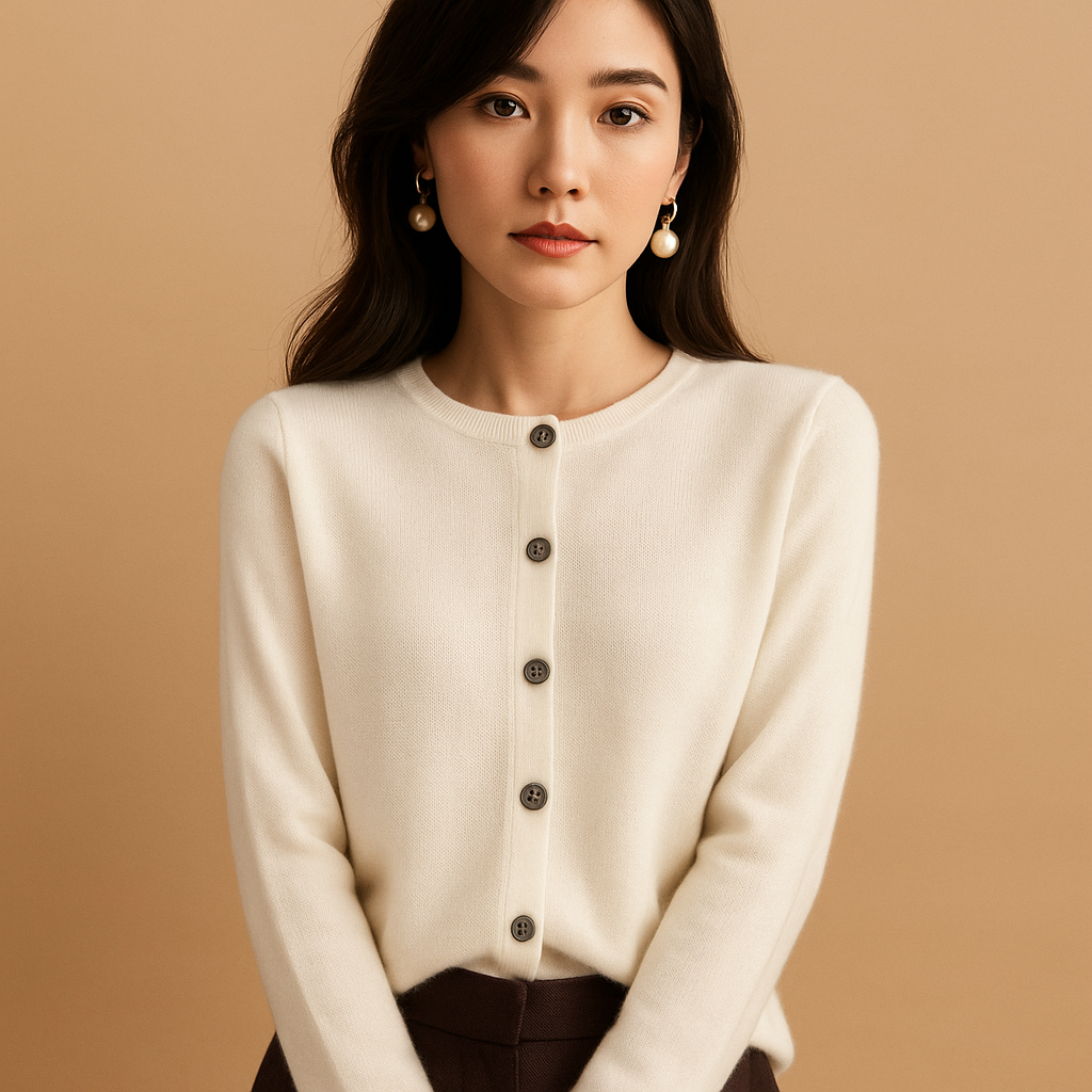 V-neck buttoned winter cardigan for women | Naomi