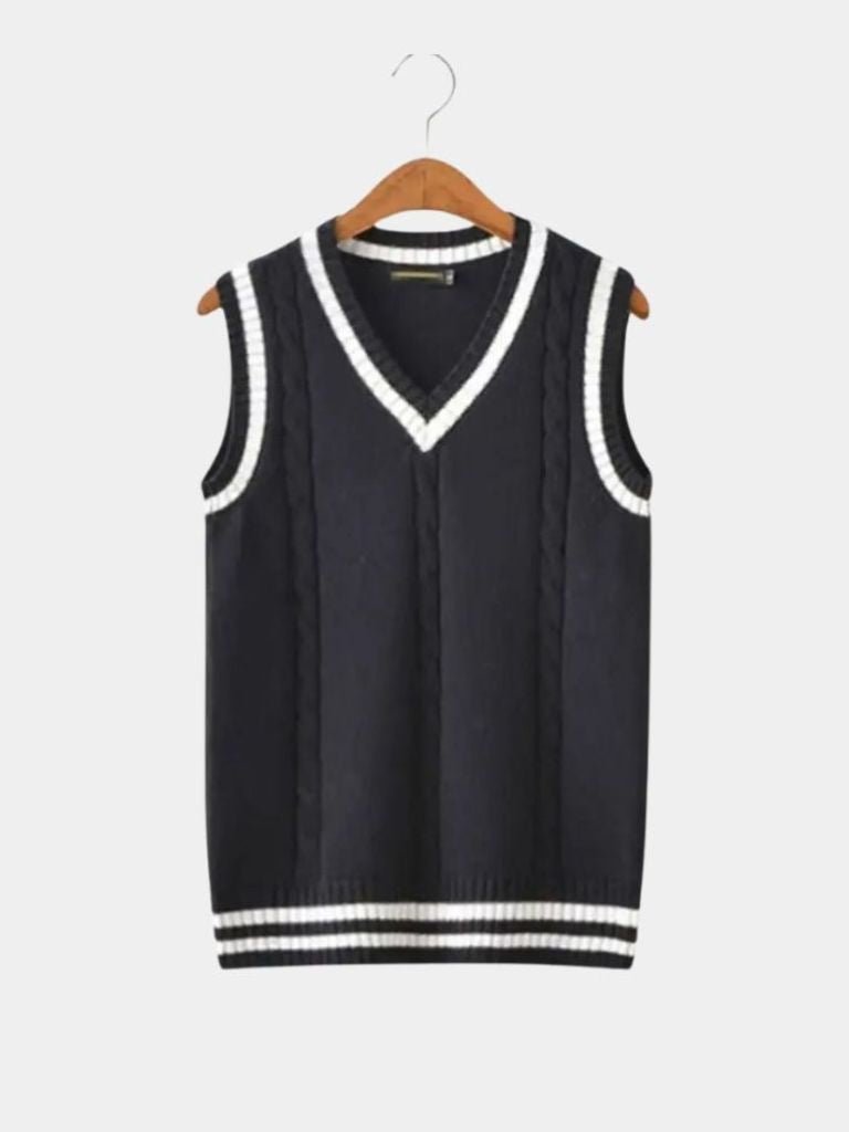 V Neck Elegant Knit Vest for Men