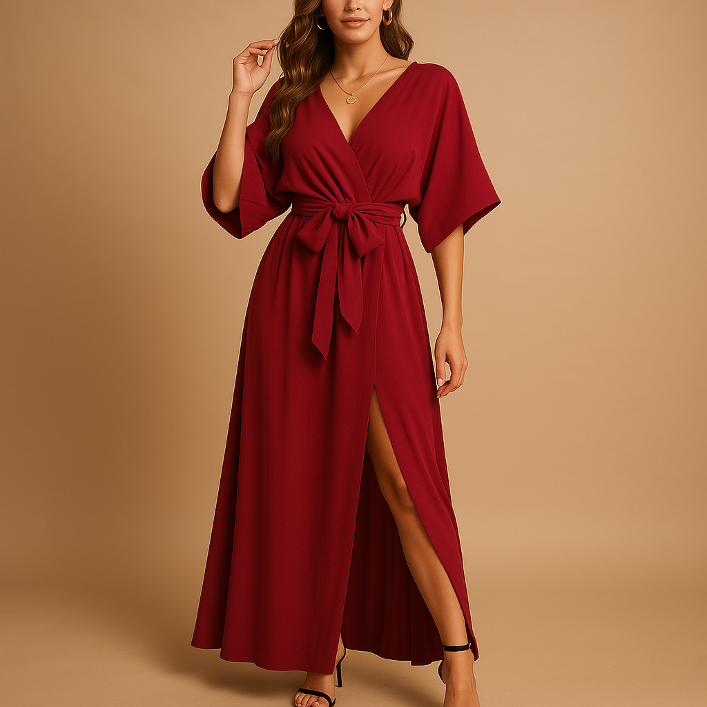 V-neck smart-casual dress for women | Leona