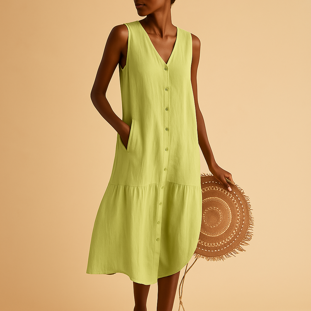 V-neck summer dress with breezy fit for women | Elodie