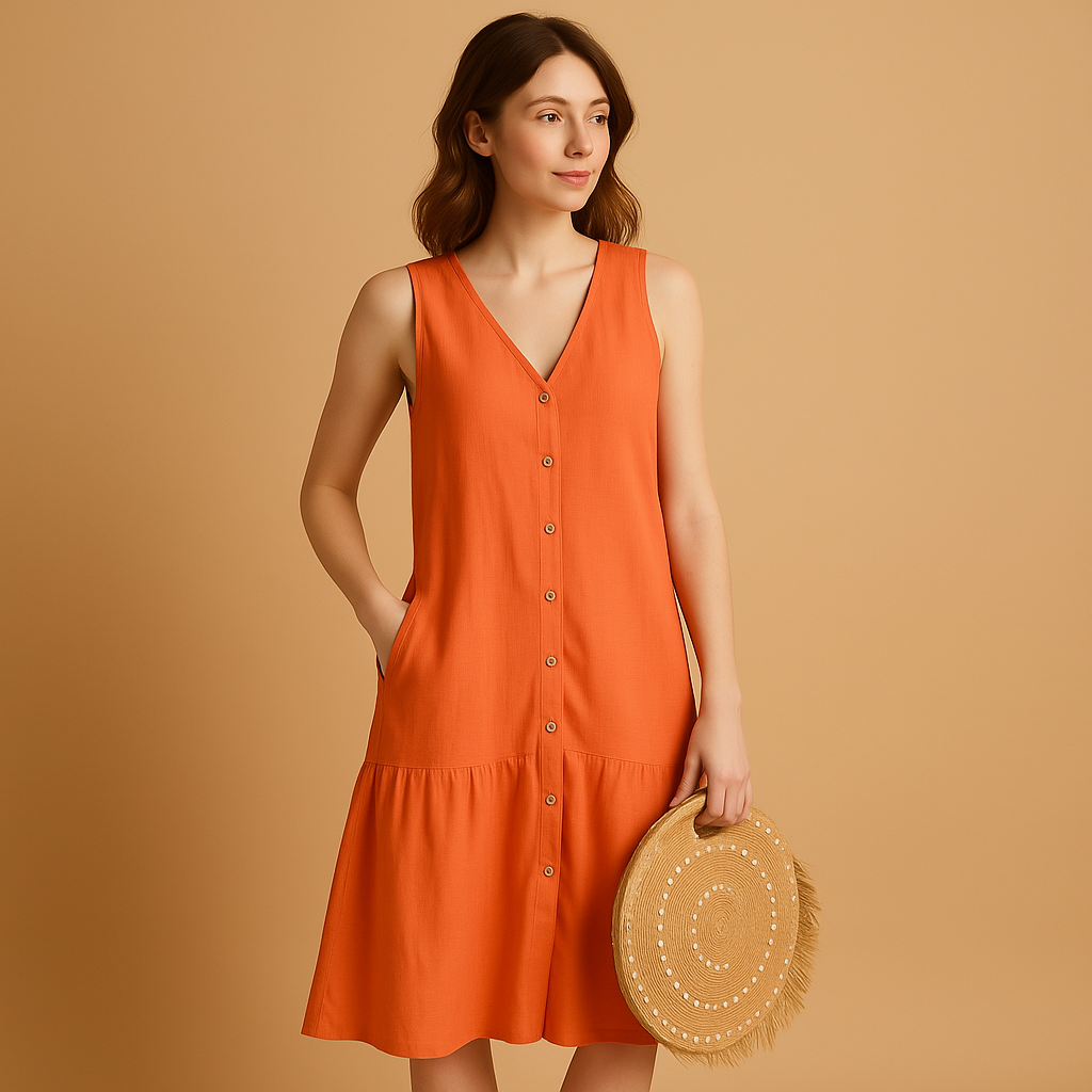 V-neck summer dress with breezy fit for women | Elodie