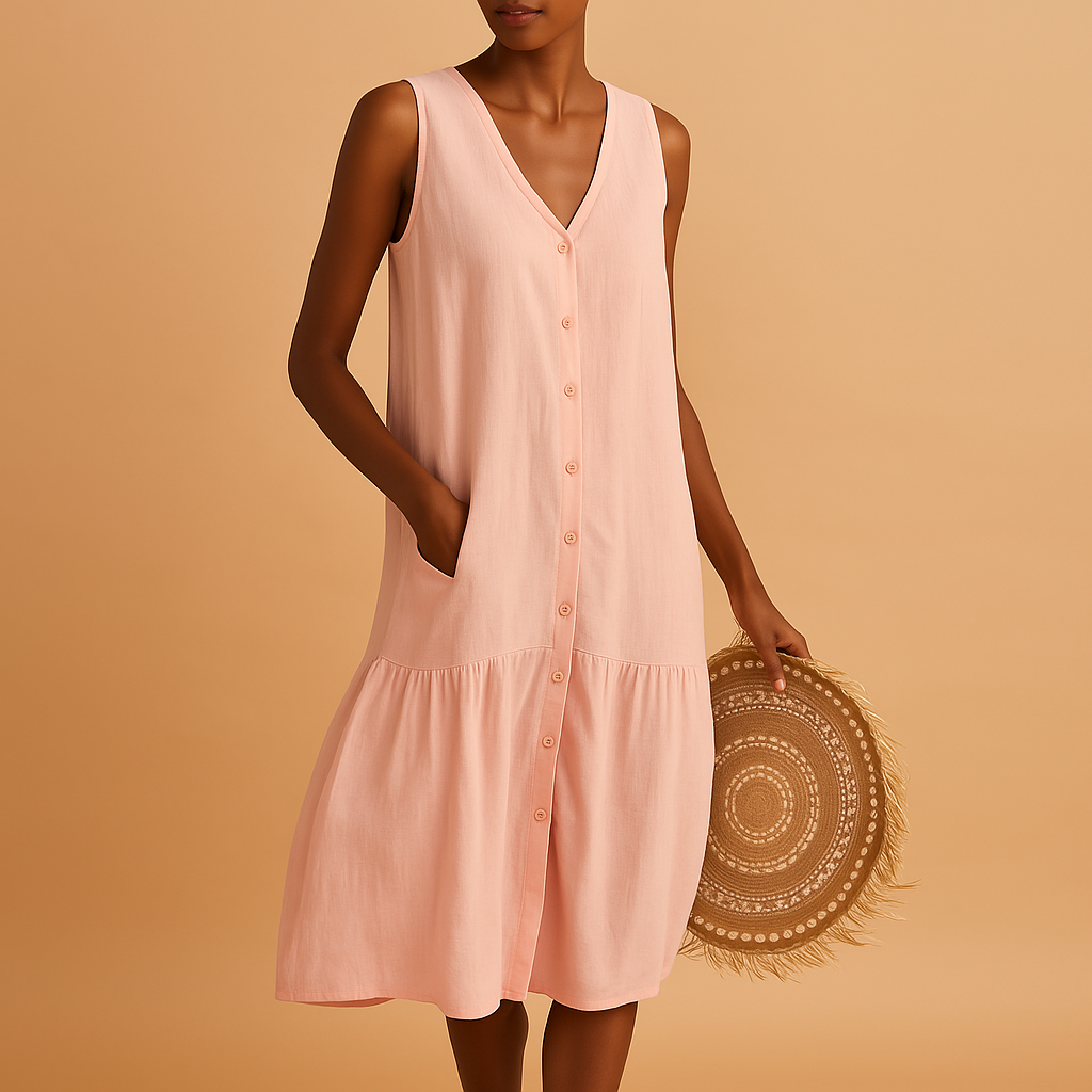 V-neck summer dress with breezy fit for women | Elodie