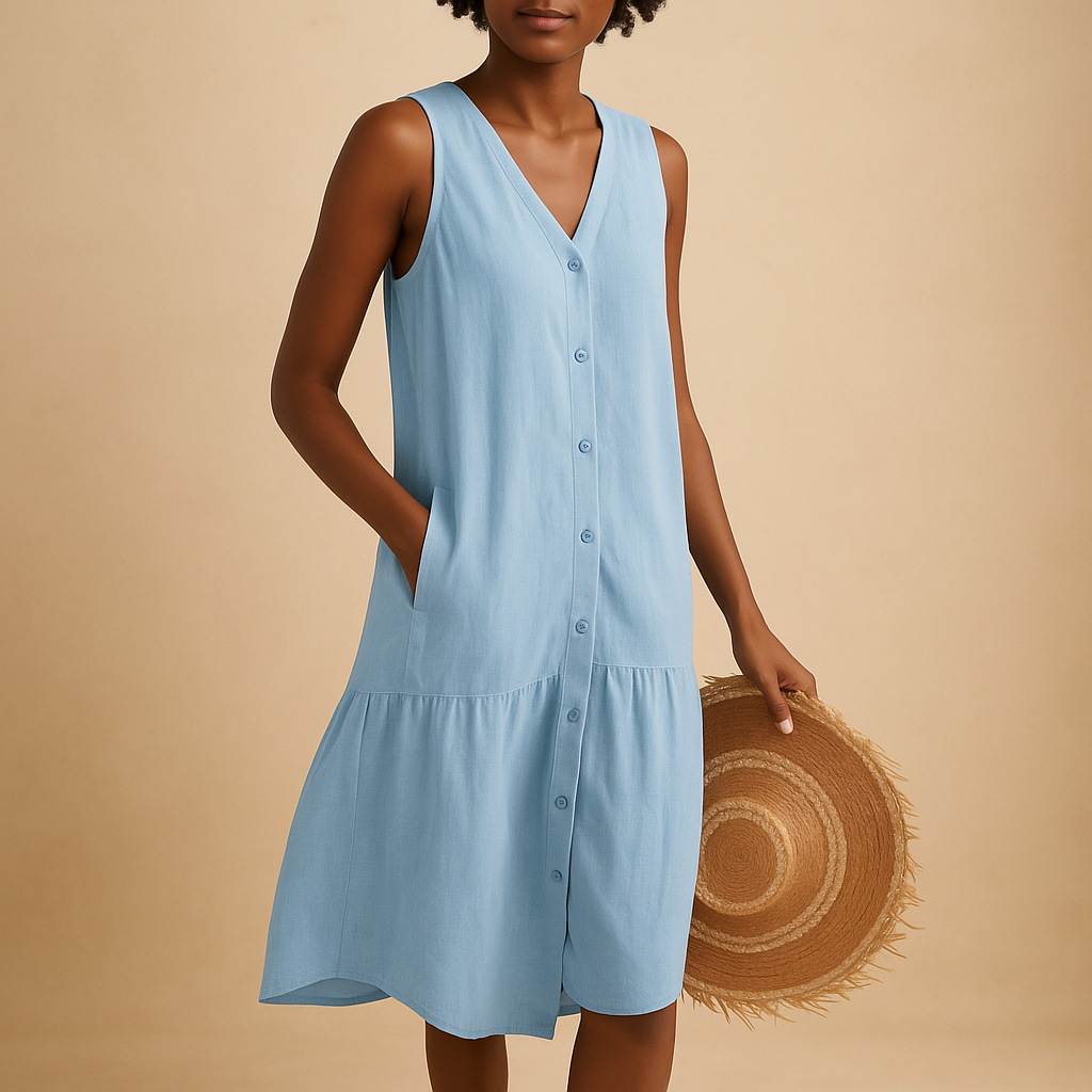 V-neck summer dress with breezy fit for women | Elodie