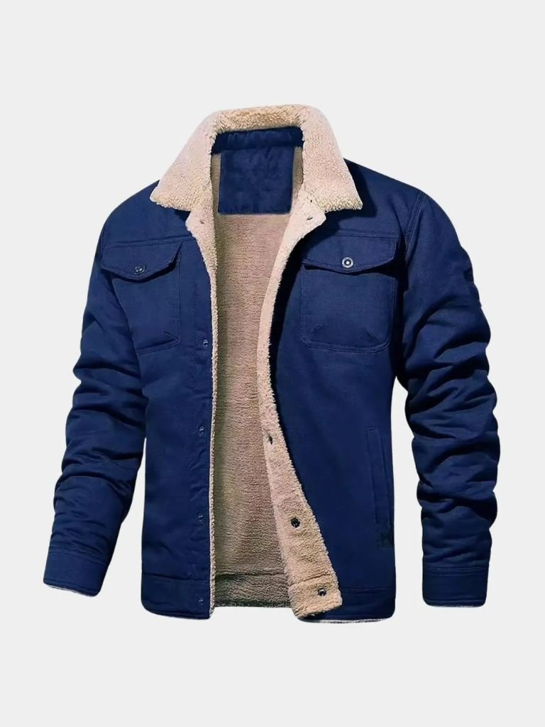 Vintage Fleece Bomber Jacket for Men