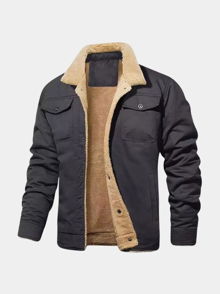 Vintage Fleece Bomber Jacket for Men