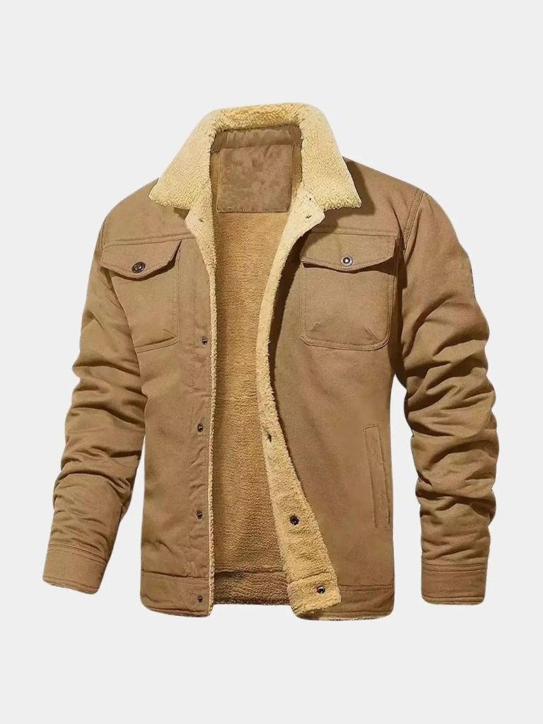 Vintage Fleece Bomber Jacket for Men