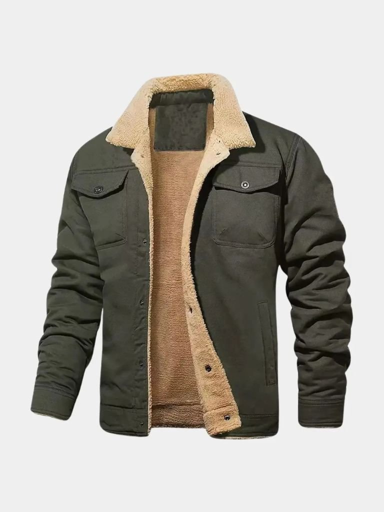 Vintage Fleece Bomber Jacket for Men