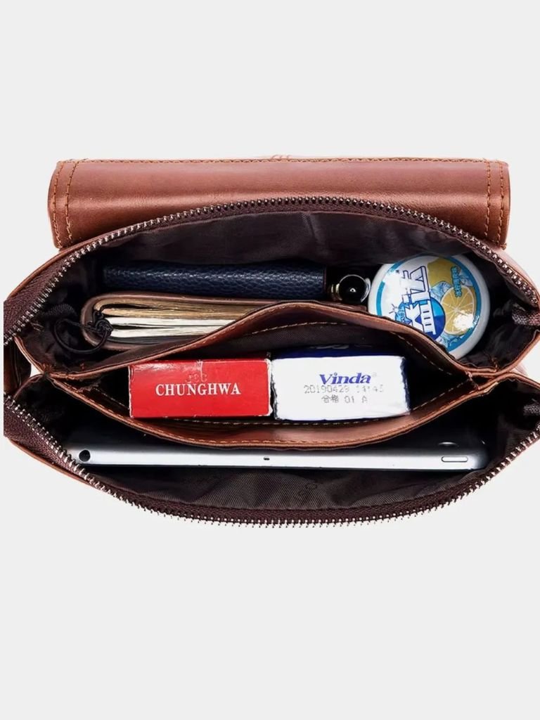 Vintage Leather Shoulder Bag for Men