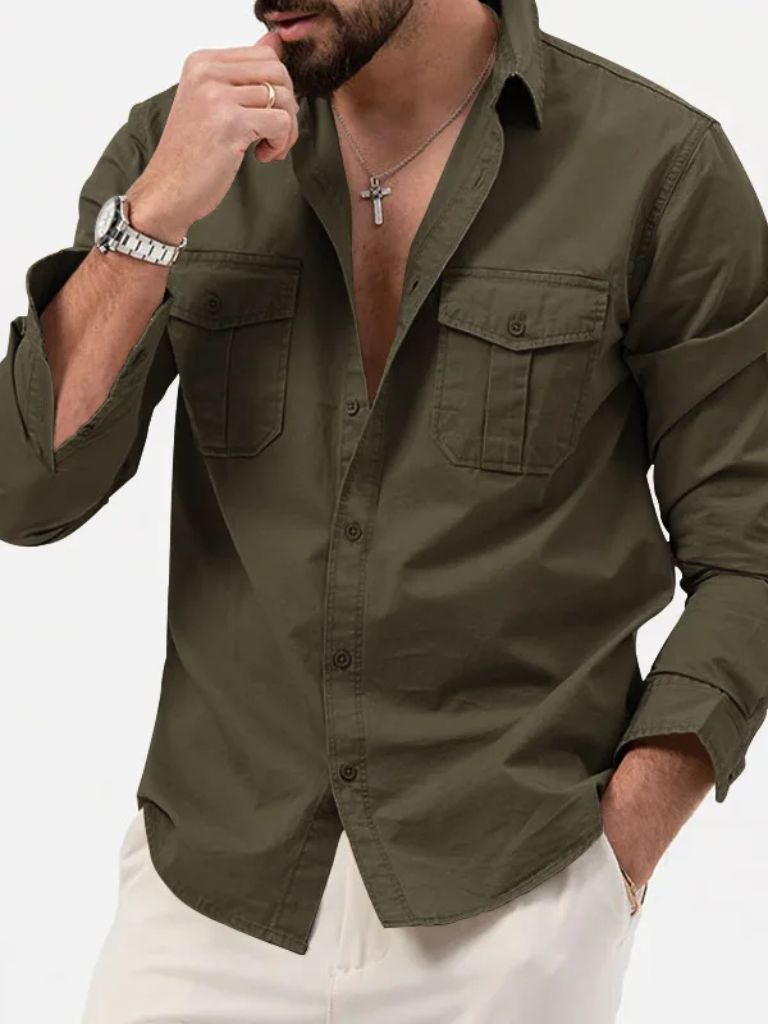 Vintage Long Sleeve Shirt for Men