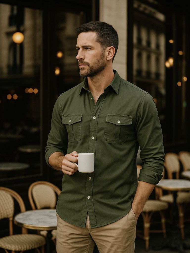 Vintage Long Sleeve Shirt for Men