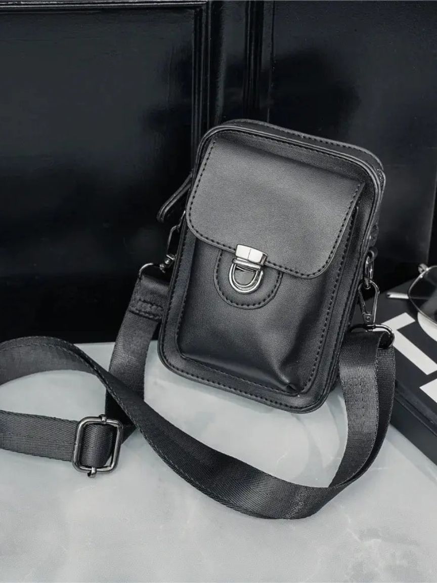 Vintage Mini Leather Crossbody Shoulder Bag for Men