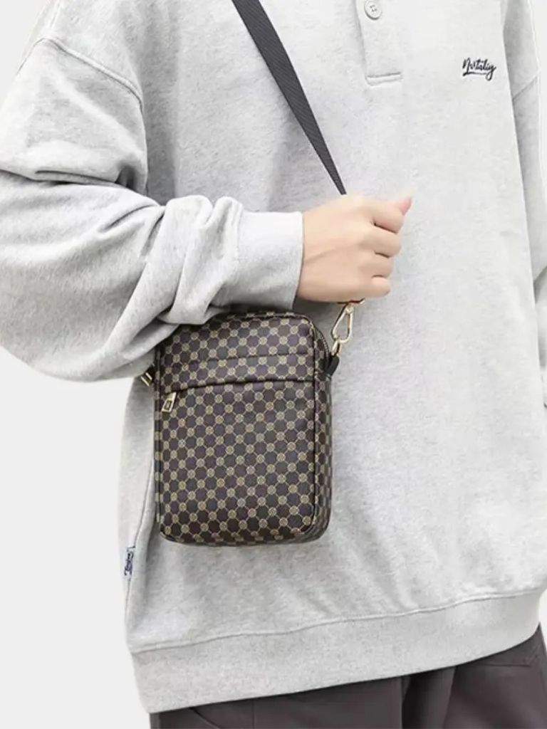 Vintage Pattern Mini Shoulder Bag for Men