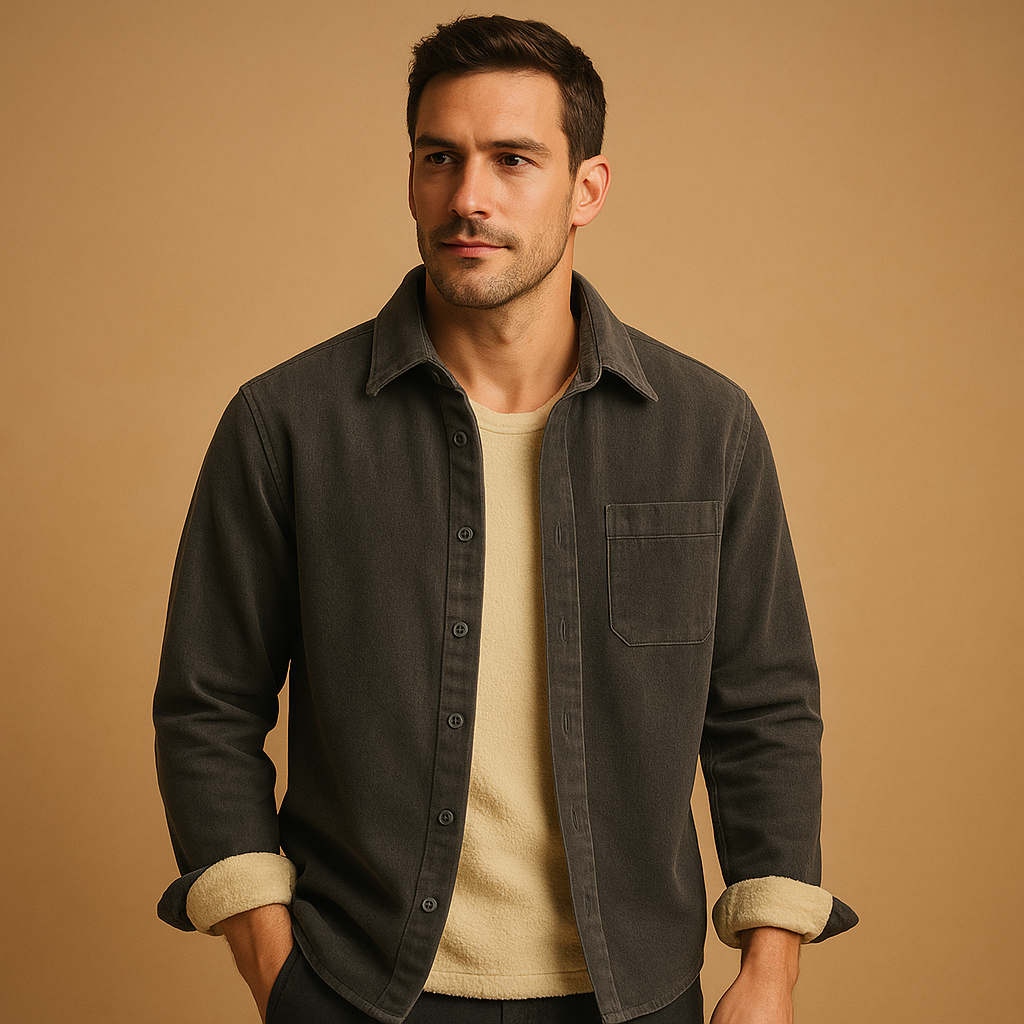Vintage style corduroy long sleeve shirt for men | Oliver