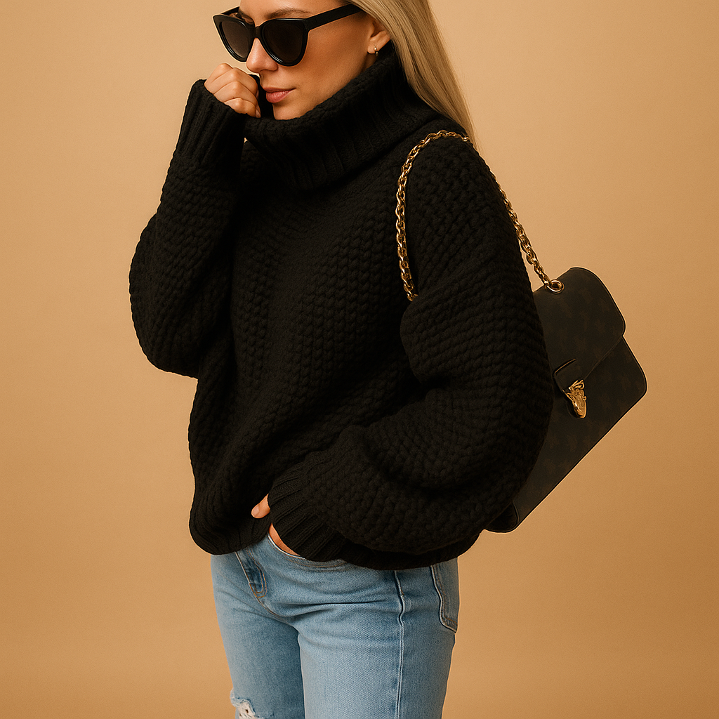 Warm knitted pullover sweater for women | Rita
