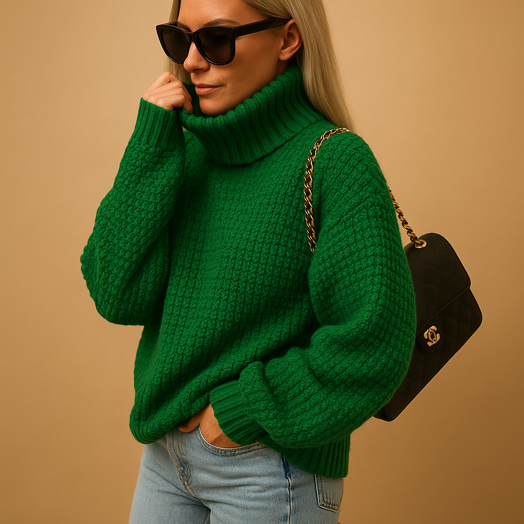 Warm knitted pullover sweater for women | Rita