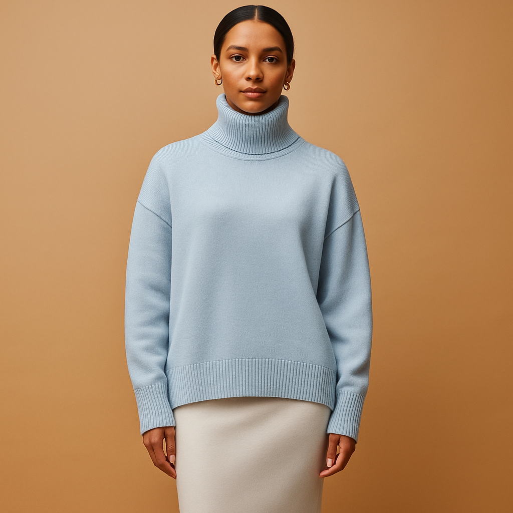 Warm oversized turtleneck sweater for women | Elodie