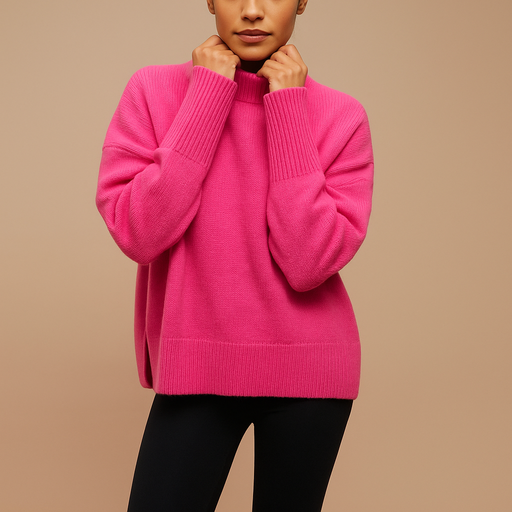 Warm oversized turtleneck sweater for women | Elodie