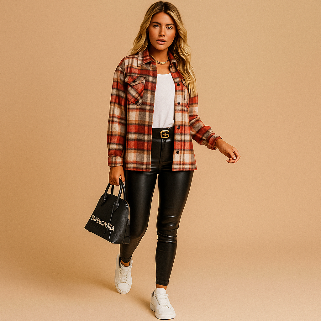 Warm plaid jacket for women | Lyla
