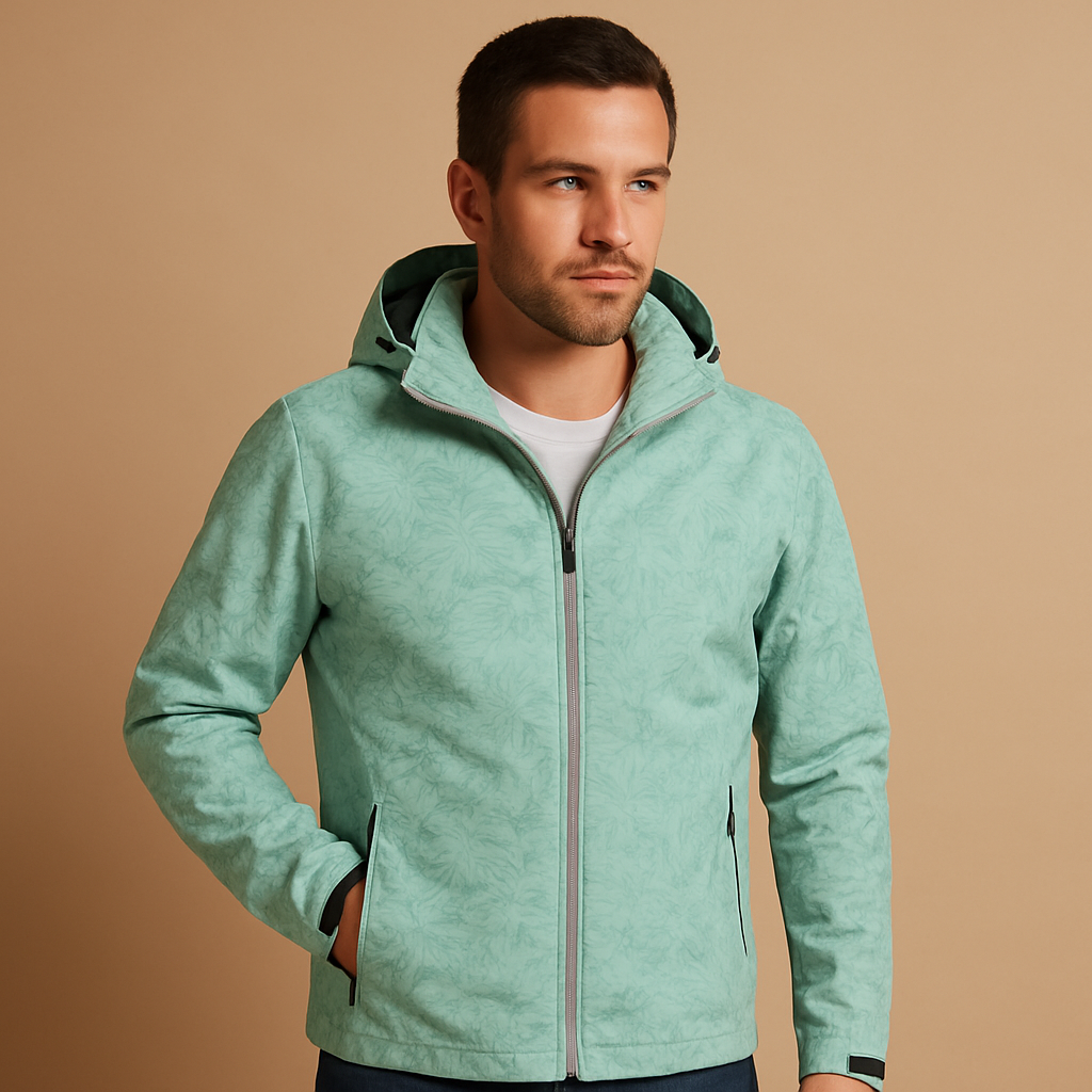 Waterproof jacket with leaf pattern for men | Elliot
