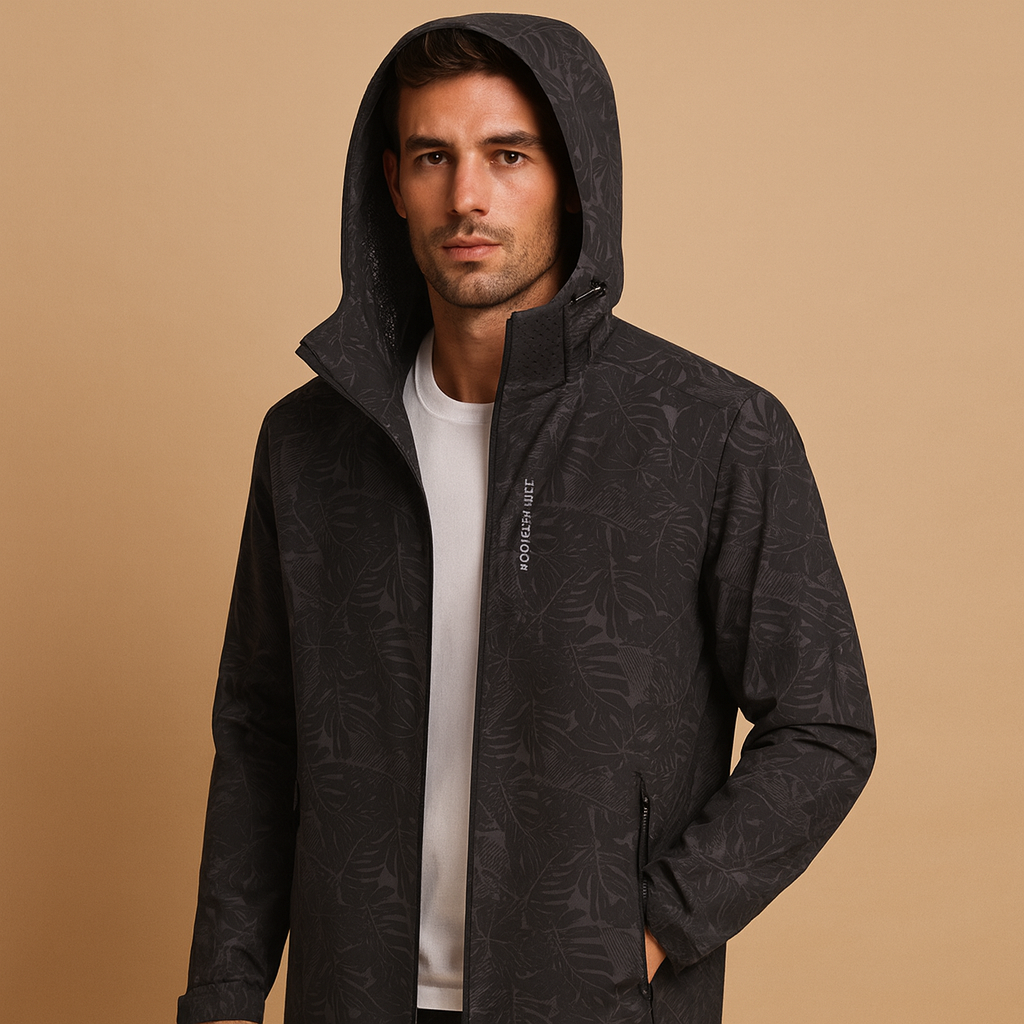 Waterproof jacket with leaf pattern for men | Elliot